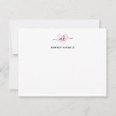 Blush Pink Monogram Simple Minimalistisch Girl Hea Mitteilungskarte (Vorderseite)