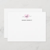 Blush Pink Monogram Simple Minimalistisch Girl Hea Mitteilungskarte (Vorne/Hinten)