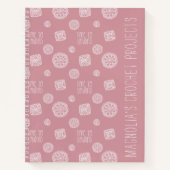 Blush Pink Monogram Time to Unwind Crochet Notizblock (Vorderseite)