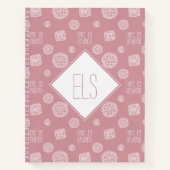 Blush Pink Monogram Time to Unwind Crochet Notizblock (Vorderseite)