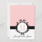 Blush Pink Monogramm Hochzeitseinladung Einladung (Vorderseite)