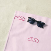 Blush-Pink-Monogramm-Initialnamen Strandtuch (Beispiel)