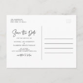 Blush Pink Montana Karte Modern Script Save the Da (Rückseite)