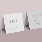 Blush Pink Moon Phasen Yoga Studio Business Card Quadratische Visitenkarte