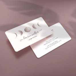Blush Pink Moon Phasen Yoga Studio Business Card Visitenkarte