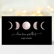 Blush Pink Moon Phasen Yoga Studio Business Card