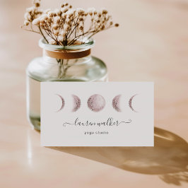Blush Pink Moon Phasen Yoga Studio Business Card Visitenkarte