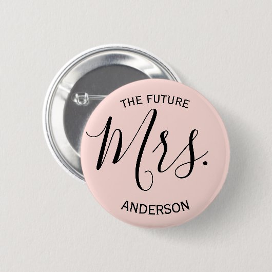 Blush Pink Mrs. Brautparty Button (Vorne & Hinten)