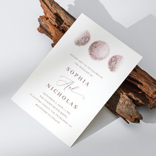 Blush Pink Mystical Moon   Elegantes Foto Hochzeit Einladung