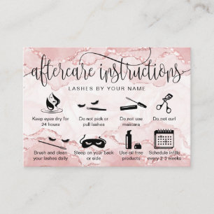 Blush Pink Nachsorgekarte Wimpernverlängerungen Ic Visitenkarte