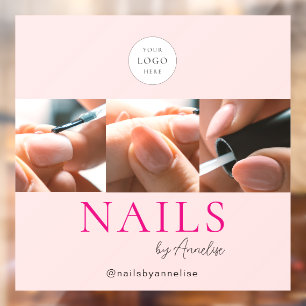 Blush Pink Nägel Salon Logo Foto Makeup Studio Fensteraufkleber