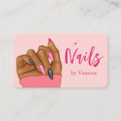 Blush Pink Nail Artist Salon Qr Code Business Card Visitenkarte (Vorderseite)