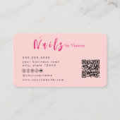 Blush Pink Nail Artist Salon Qr Code Business Card Visitenkarte (Rückseite)