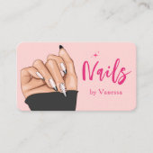 Blush Pink Nail Artist Salon Qr Code Business Card Visitenkarte (Vorderseite)