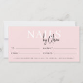 Blush Pink Nail Salon Logo Geschenkgutscheine (Rückseite)