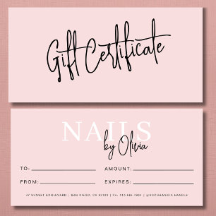 Blush Pink Nail Salon Logo Geschenkgutscheine
