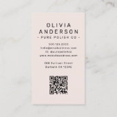 Blush Pink Nail Tech Photo QR Code Visitenkarte (Rückseite)