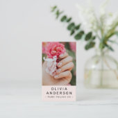 Blush Pink Nail Tech Photo QR Code Visitenkarte (Stehend Vorderseite)