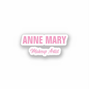 Blush Pink Name Makeust Künstlergeschäft individue Aufkleber