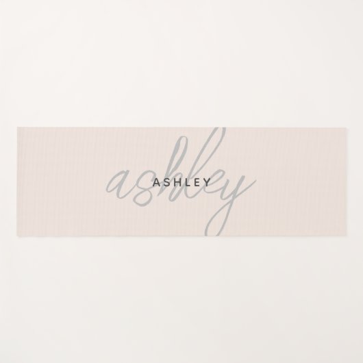 Blush Pink Name Minimalistisch Moderne Yoga Mat Yogamatte (Vorderseite (Horizontal))