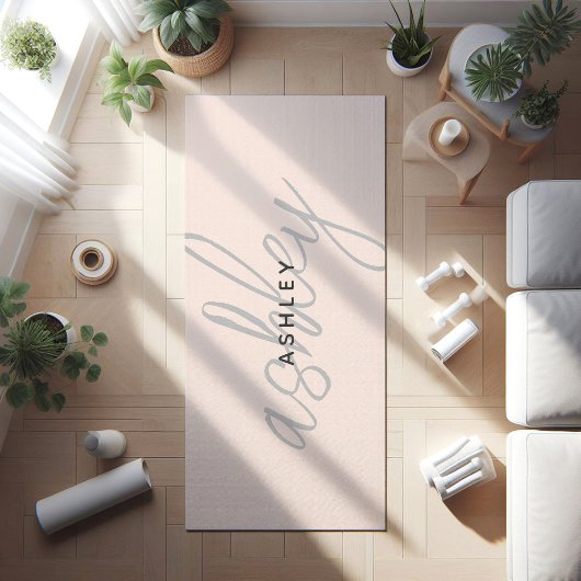 Blush Pink Name Minimalistisch Moderne Yoga Mat Yogamatte