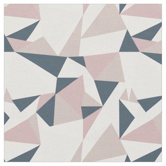 Blush Pink Navy Blau Geometrisches Muster Stoff (Nahaufnahme)