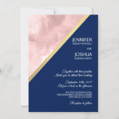 Blush Pink Navy Blue Gold Foil Hochzeit Einladung (Vorderseite)