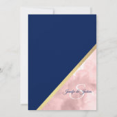 Blush Pink Navy Blue Gold Foil Hochzeit Einladung (Rückseite)