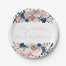 Blush Pink Navy Blue Peony Wedding