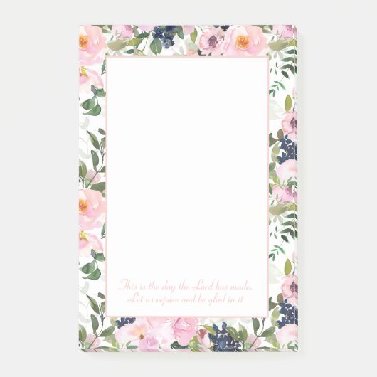 Blush Pink Navy Blues Christlich Bibel Verse Post-it Klebezettel (Vorderseite)