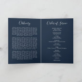 Blush Pink & Navy Florals Elegantes Beerdigungspro Programm (Innenseite)