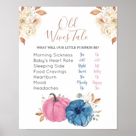Blush Pink & Navy Pumpkin Alte Ehefrauen Poster (Vorne)