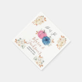 Blush Pink & Navy Pumpkin Gender Reveal Serviette (Ecke)