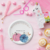 Blush Pink & Navy Pumpkin Rustikale Flora Pappteller (Party)