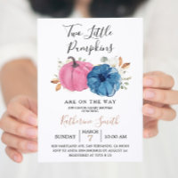 Blush Pink & Navy Zwei kleine Pumpkin Baby Dusche