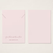 Blush Pink Necklack Pendant-Grafikkarte (Vorne & Hinten)