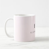 Blush Pink Neutral Minimalistisch Monogramm Name Kaffeetasse (Links)