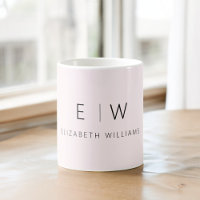Blush Pink Neutral Minimalistisch Monogramm Name