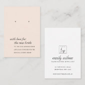 BLUSH PINK NEW BRIDE GIFT EARRING DISPLAY CARD PLATZKARTE (Vorne/Hinten)