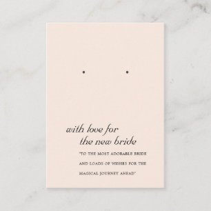 BLUSH PINK NEW BRIDE GIFT EARRING DISPLAY CARD PLATZKARTE