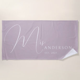 Blush Pink Newlyweds Name Personalisiert Honeymoon Strandtuch