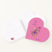 Blush Pink Niedlich Heart Shaped Spiral Notebook Notizblock (Innenseite)