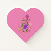 Blush Pink Niedlich Heart Shaped Spiral Notebook Notizblock (Rückseite)