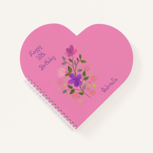 Blush Pink Niedlich Heart Shaped Spiral Notebook Notizblock (Vorderseite)