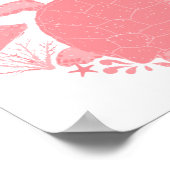 Blush Pink Ocean Scean Fish and Turtles Poster (Ecke)