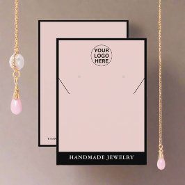 Blush Pink Ohrringe Necklace Juwelier Display Telefonnummerkarte