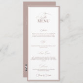 Blush Pink Old Money Wedding Dinner Menu Card Menükarte (Vorne/Hinten)