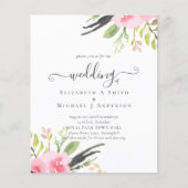 Blush Pink Olive Quality Budget Hochzeit Einladung (Vorderseite)