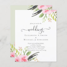 Blush Pink Olive Quality Budget Hochzeit Einladung