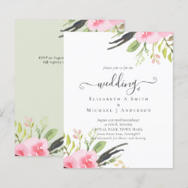 Blush Pink Olive Quality Budget Hochzeit Einladung